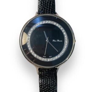 Rhinestone Decorated Large Faced Ladies WatchWristwatch by Peire Bernie
